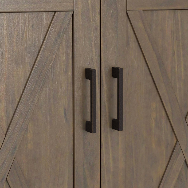 Smoky Brown Wood Freestanding Office Storage Cabinet with Adjustable Shelving