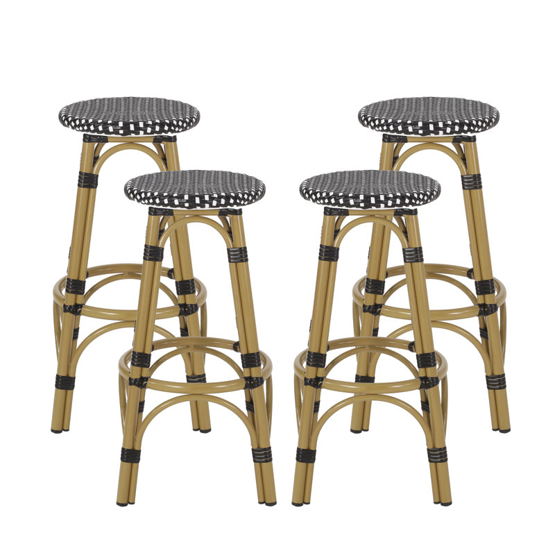 Tabouret de bar 29,5 pouces Ganey, Noir / blanc
