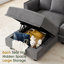 Canapé modulaire convertible 9 places en velours côtelé avec rangement, 7 coussins de dossier et 7 coussins décoratifs-1038867373