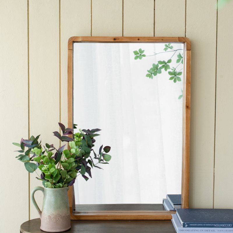 24 "x 36" miroir rectangulaire en bois, décoration murale de ferme pour le salon de la chambre à coucher