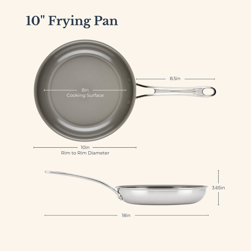 Anolon EverLast Clad Ceramic Stainless Steel Frying Pan, 10-Inch, Silver