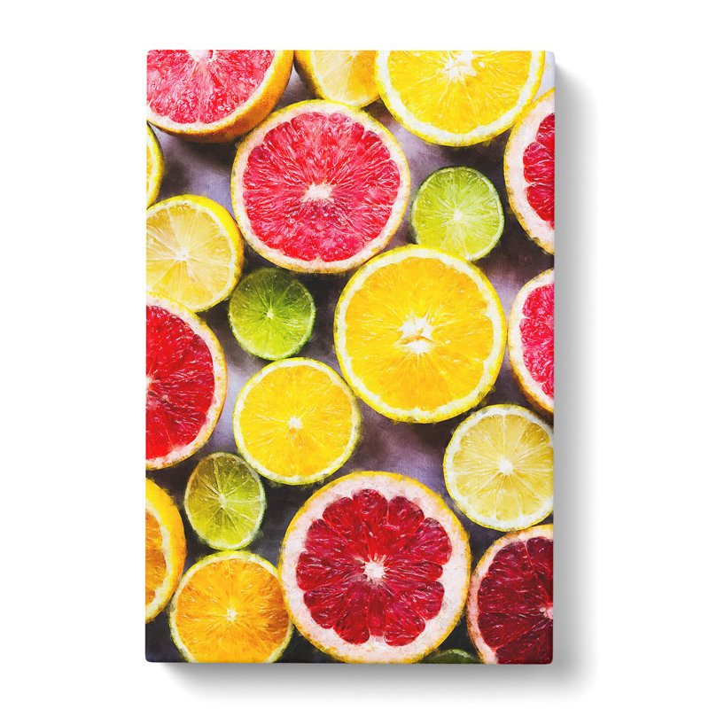 Sliced Citrus Fruits - Wrapped Canvas Painting, 50cm H x 35cm W x 3cm D