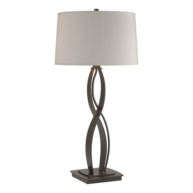 Almost Infinity Table Lamp, Flax, Oil Rubbed Bronze