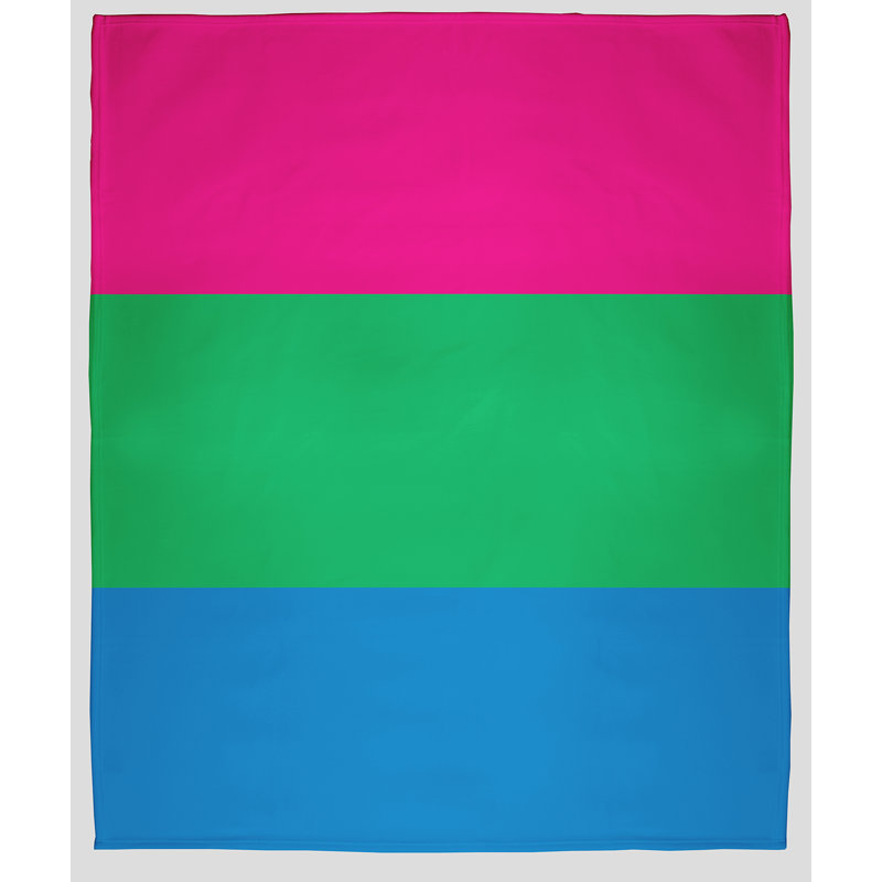 Plain Weave / Muslin Throw Blanket, Throw, Pink/Green/Blue