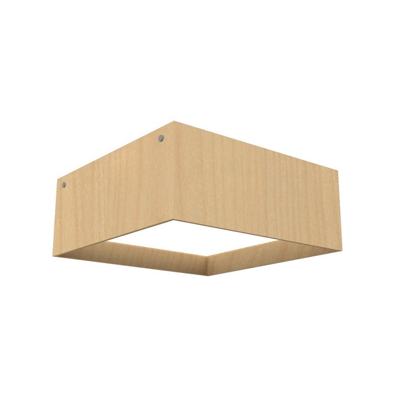 Meio 1 - Light LED Flush Mount, Maple, 4.68" H x 11.7" W x 11.7" D