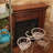 Walnut Manufactured Wood Electric Fireplace