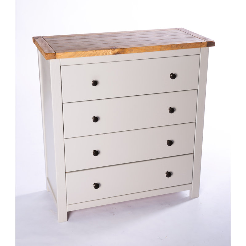 Eshelman 90cm W 4 - Drawer Chest of Drawers, Brass