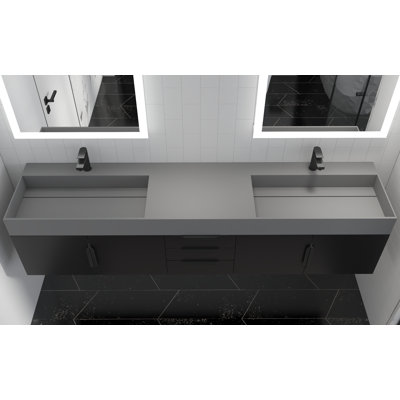 Meuble-lavabo double 84 po avec plateau Amazon