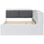 Lit plateforme en bois avec tablettes gigognes et tête de lit avec rangement-980276805