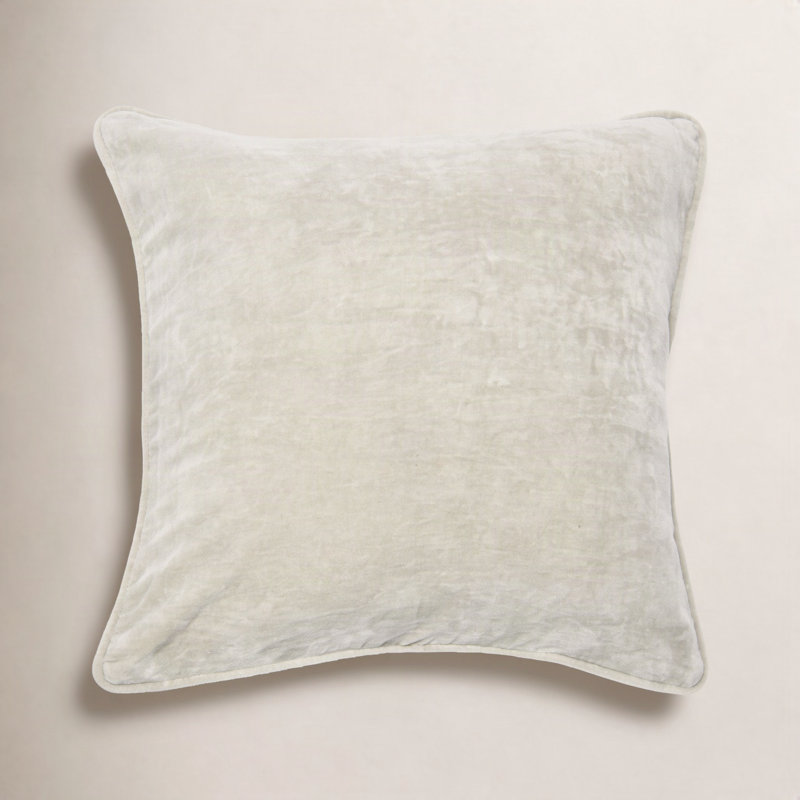 Housse et insert de coussin carré en velours Roseline, Gris clair, Housse de coussin seulement - sans coussin