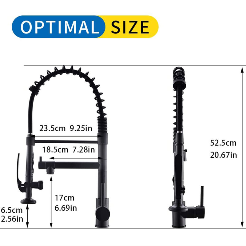 AWZTOO Pull Down Kitchen Faucet, Matte Black