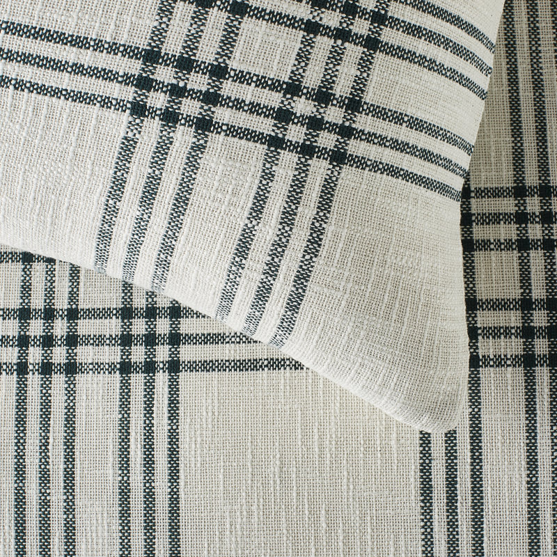 Bibiana Farmhouse / Country Cotton Plaid Coverlet, Queen Quilt