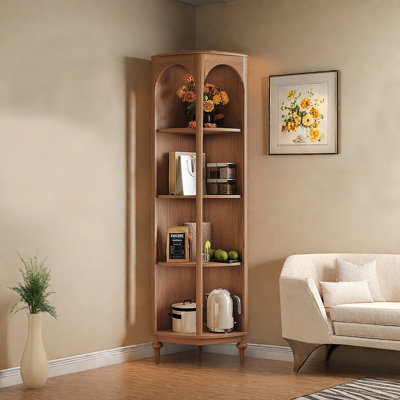 French style solid wood corner bookcase