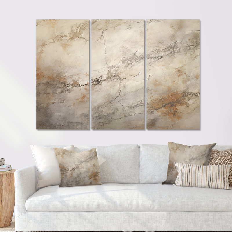 Ensemble de salon Beige Minimalisme Tempêtes III - Tempêtes, Toile tendue, H 40 po x l 60 po x P 1 po