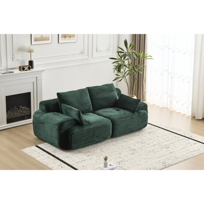 Corduroy 2 - Seater Extra Deep Memory Foam , Pet , High Density Padding, Ideal For Multiple Spaces No Assembly,  'S Rooms