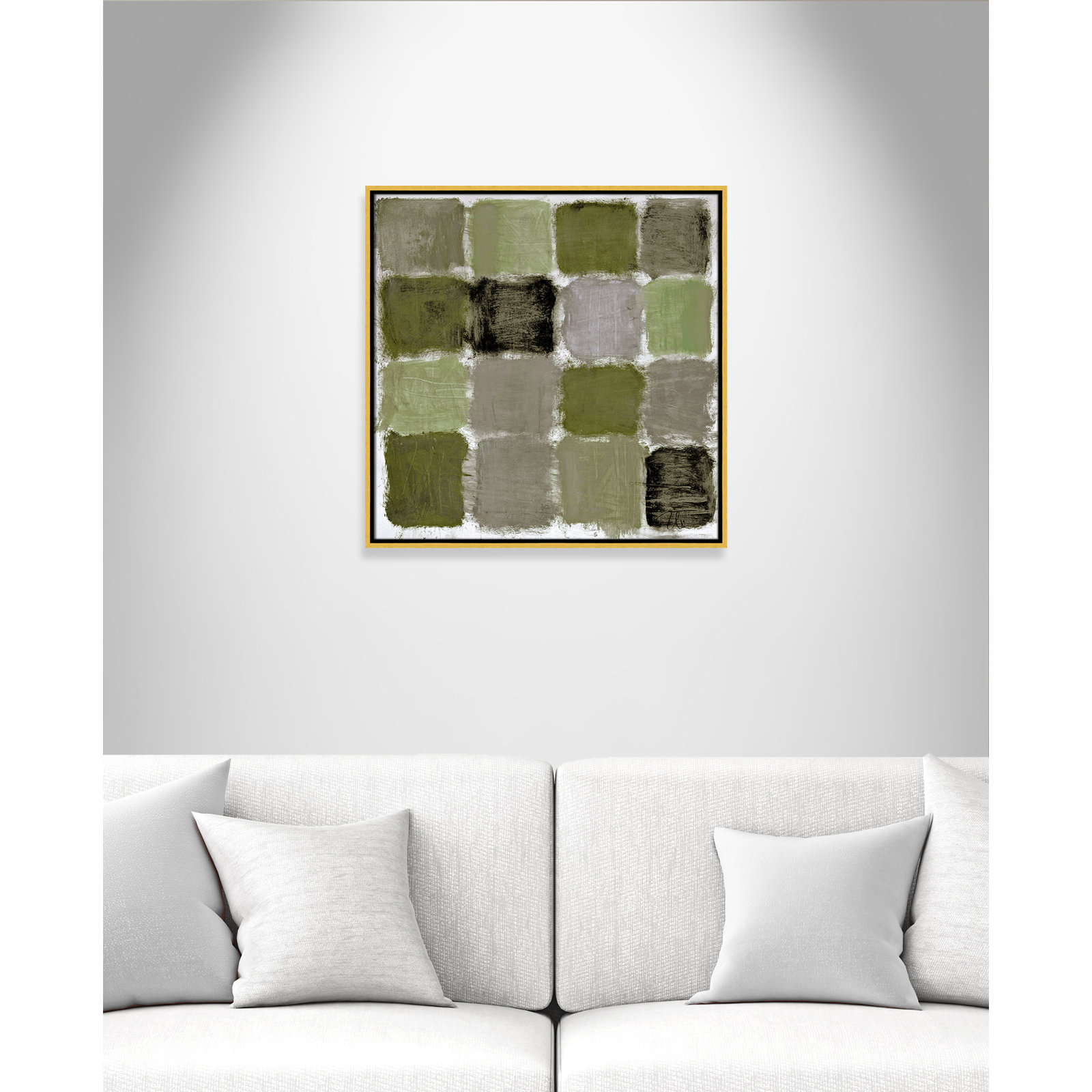 Coppola "Powder Room Green Reflections" Print, 25.5" H x 25.5" W, Gold