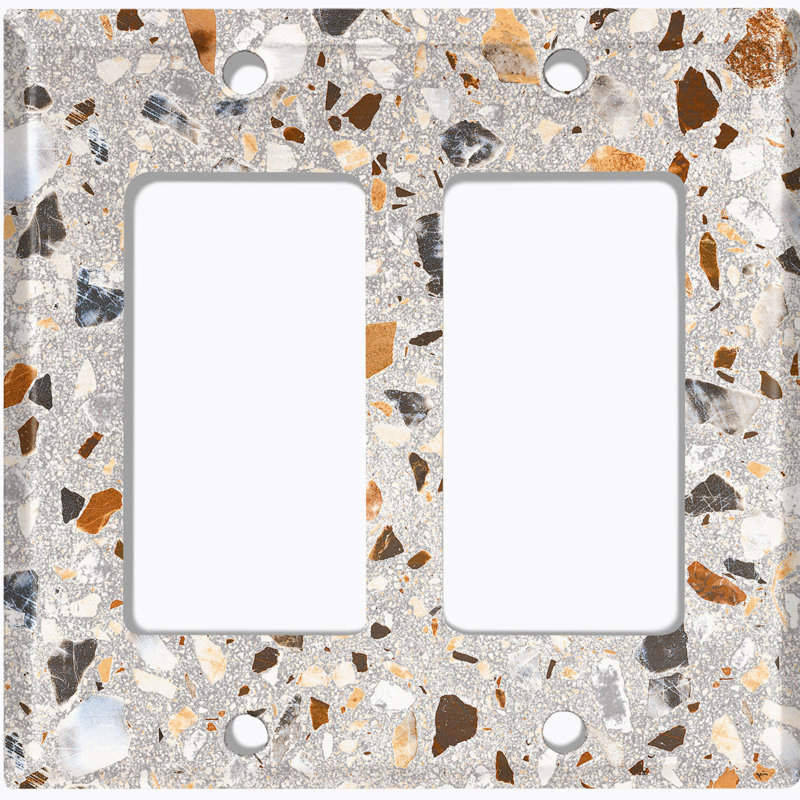 Rustic Stone Rock Design Pattern Image 2 - Gang Toggle Light Switch Standard Wall Plate