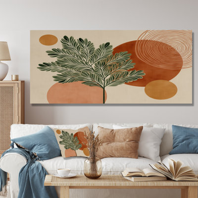 Vert et orange, minimalisme, sauge, élégance - art encadré botanique, décoration murale botanique verte