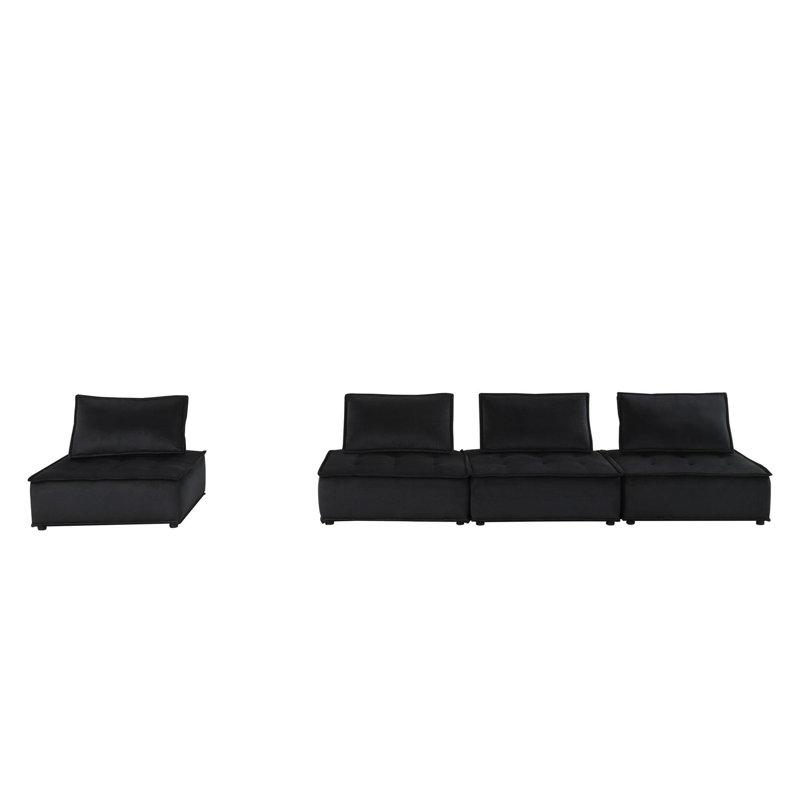 Velvet 4-Seater Modular Sofa