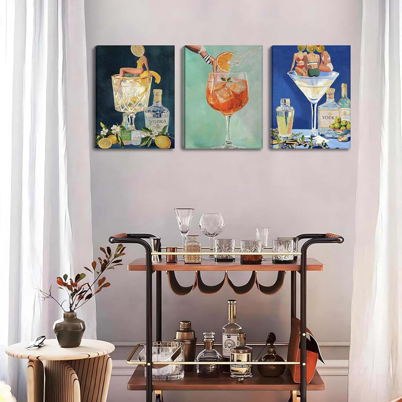 3 Piece Wrapped Canvas Print, 60 cm H x 40 cm W