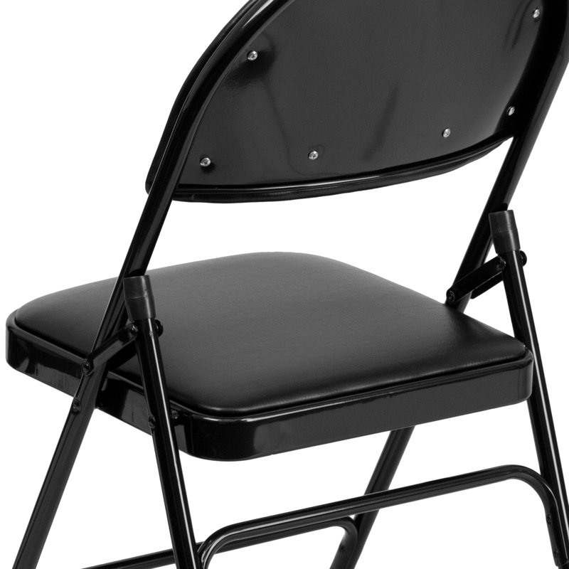 Très grand fauteuil pliant ultra-haut de gamme, Similicuir noir