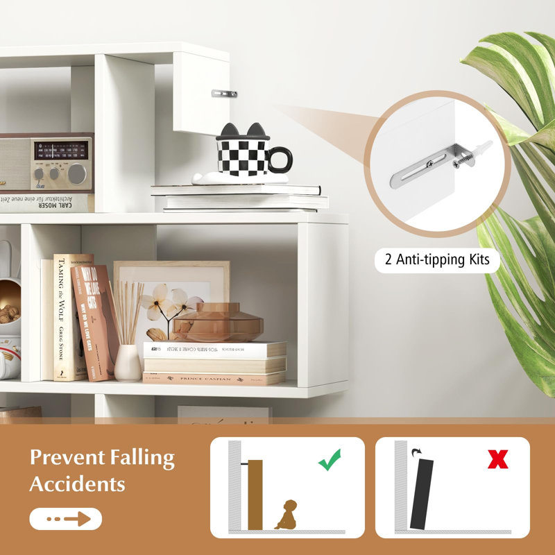 100cm H x 80cm W Standard Bookcase, White