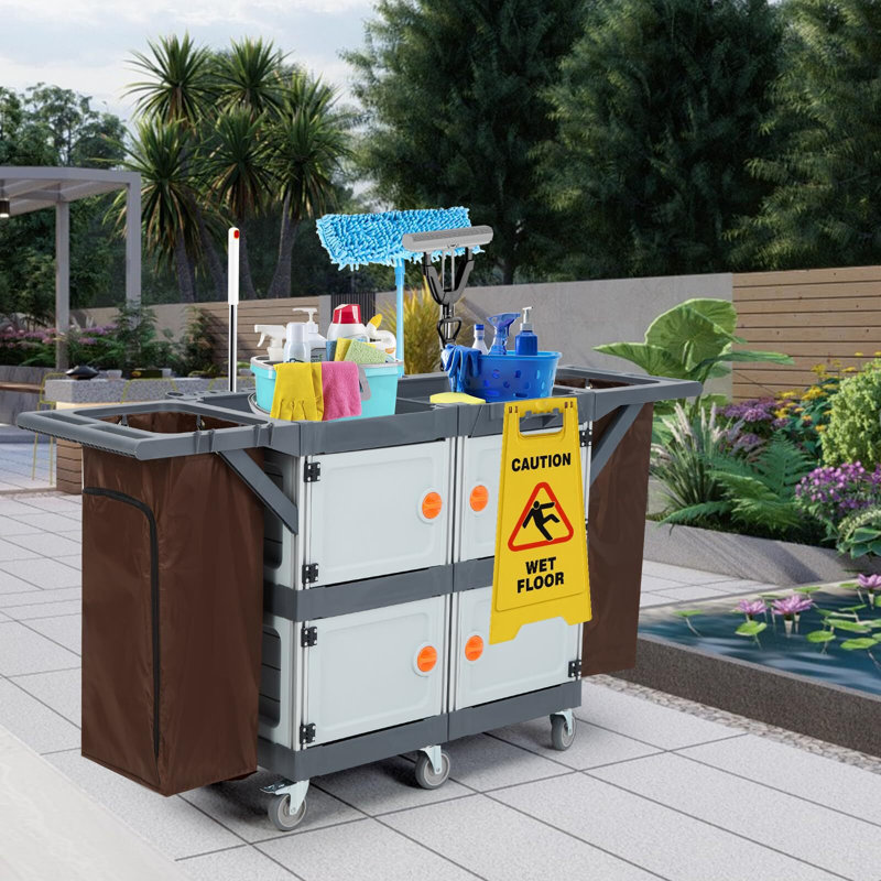 Janitorial Cart with 4 Cabinet