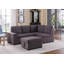 87.75" Linen Sleeper Sectional Sofa With Storage Ottoman