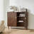 Buffetcabinet With Storage,39.4"large Kitchen Sideboard Cabinet With 2 Doors And Shelves,mid-century Wood Coffee Bar For Dining Room,walnut