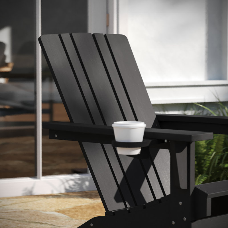 Chaise Adirondack en plastique Collis, Noir