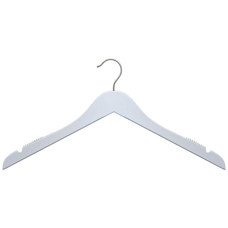 Friddle Wood Standard Hanger for Suit/Coat, White Wash Low Gloss