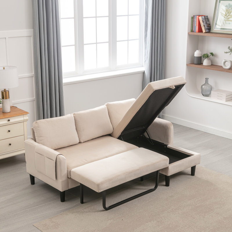 Canapé modulaire avec canapé-lit modulaire réversible, Polyester beige