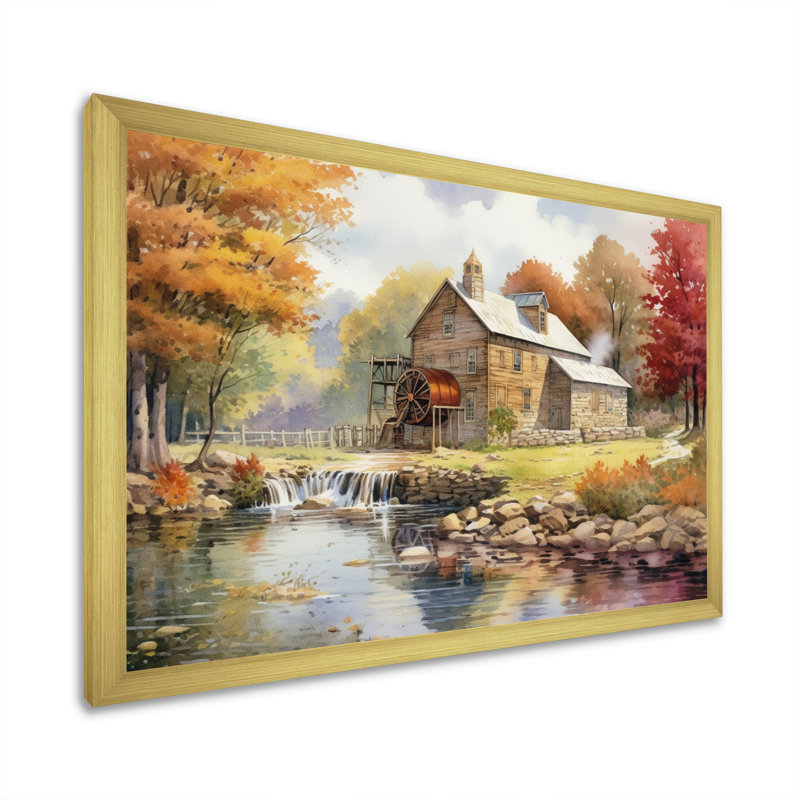Ohio campagne charmante sur toile, H 24 po x l 32 po x P 1 po, Cadre doré à une seule photo