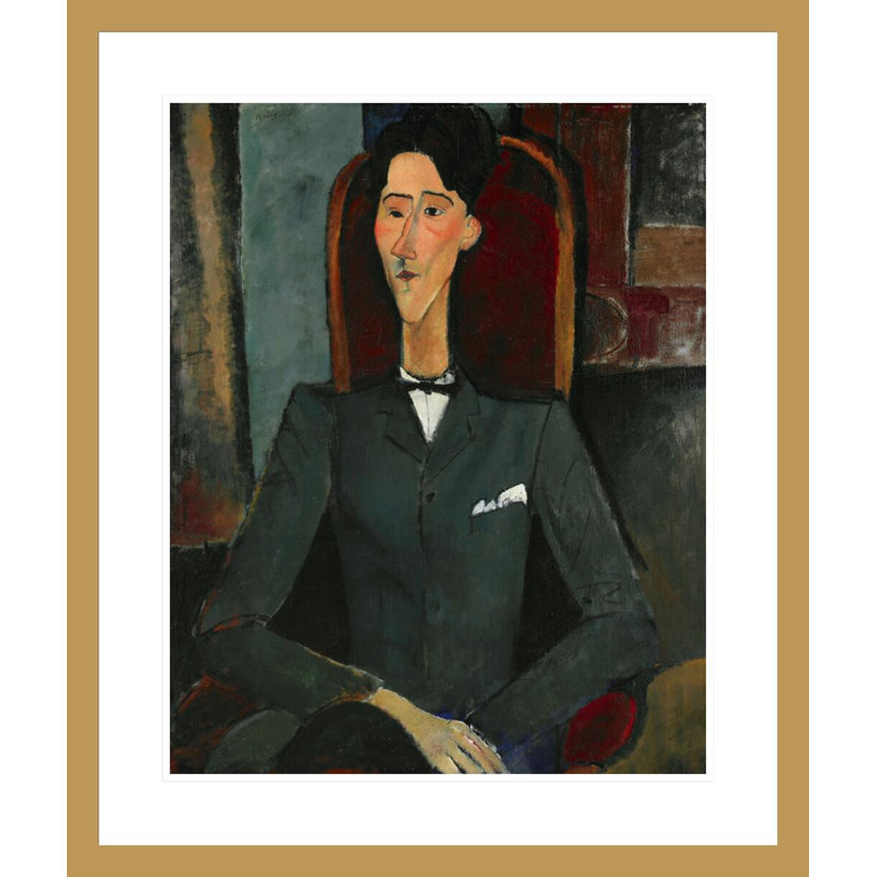 «Jean Cocteau» par Amedeo Modigliani - Estampe numérique encadrée, H 27,79 po x l 23,5 po