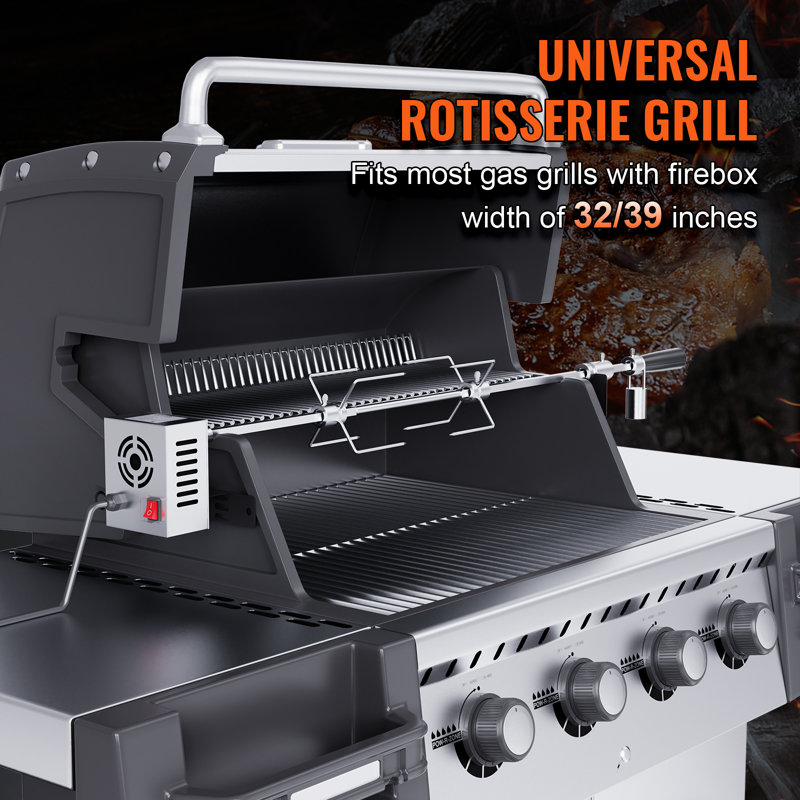 Ensemble de rôtisserie pour barbecue avec gril électrique avec moteur 110V 9W VEVOR