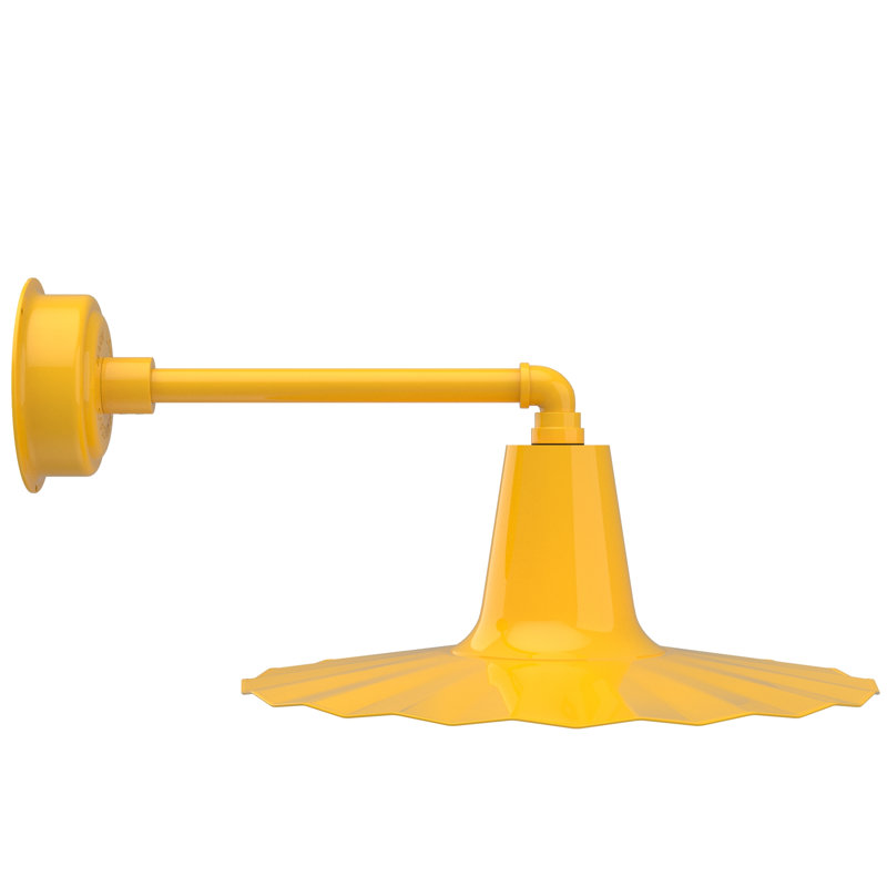 Luminaire de grange d’extérieur à del Iris, H 7,5 po x l 20 po x P 20 po, Jaune