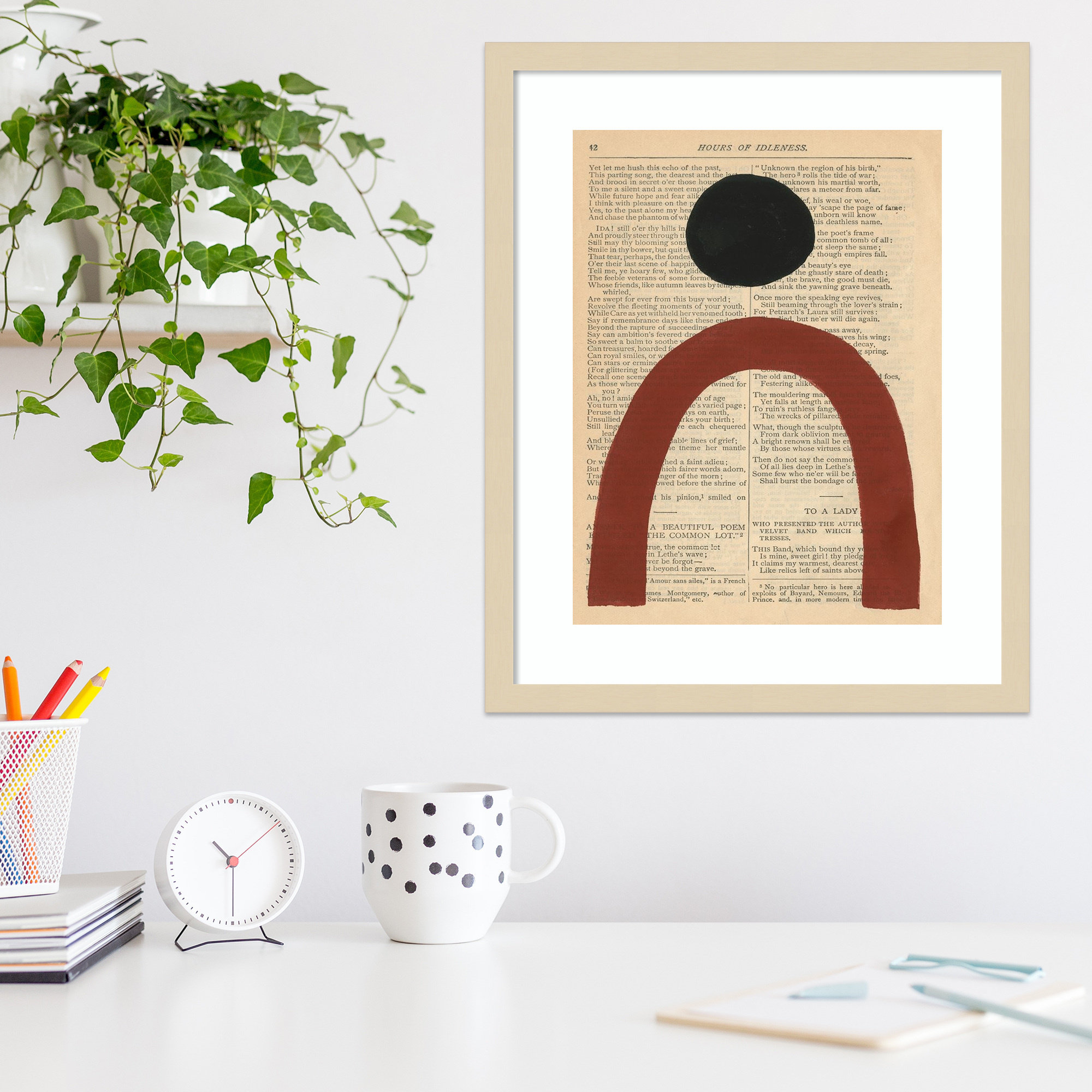 Modern Prose VI by W. Stramel, White Framed Paper, 21.38" H x 17.38" W x 0.88" D