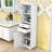Gillam Tall Freestanding Bathroom Cabinet with Transparent Glass Door and Adjustable Shelving-792219215