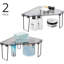 Étagère de coin en plastique / acier empilable, tablette de rangement pour salle de bain, meuble-lavabo, comptoir, lavabo, armoire, porte-maquillage, accessoires de douche, collection Ligne - paquet de 2 - noir / gris fumée-703419069
