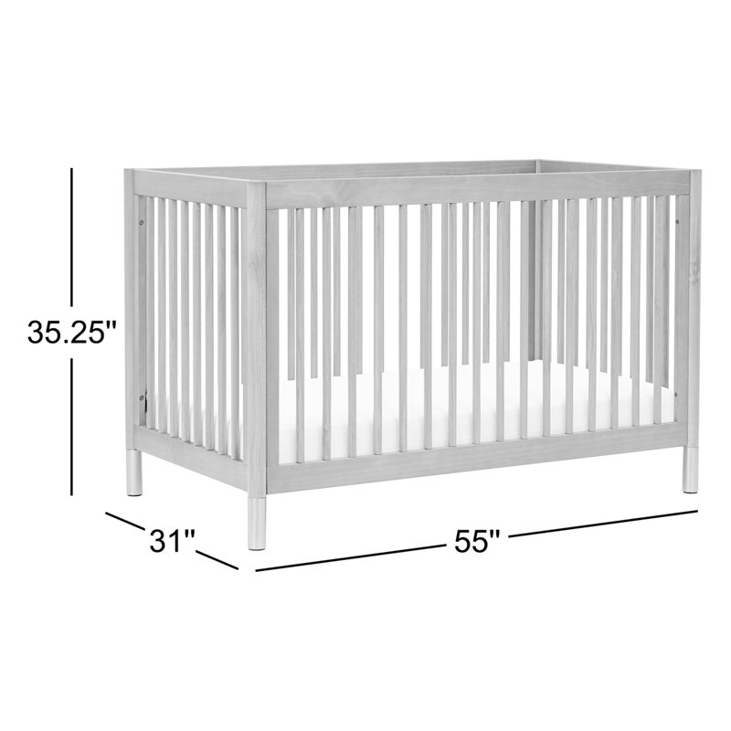 Gelato 4-in-1 Convertible Crib, White/Washed Natural
