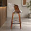 Tabouret de bar pivotant de style moderne du milieu du siècle avec revêtement en similicuir et pieds en bois - Lot de 2