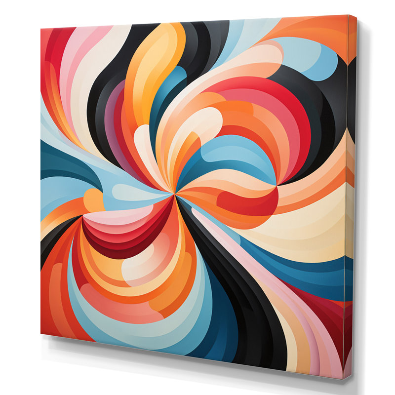 " Opt Art Chromatic Elixir VII ", Wrapped Canvas, 16" H x 16" W x 1" D