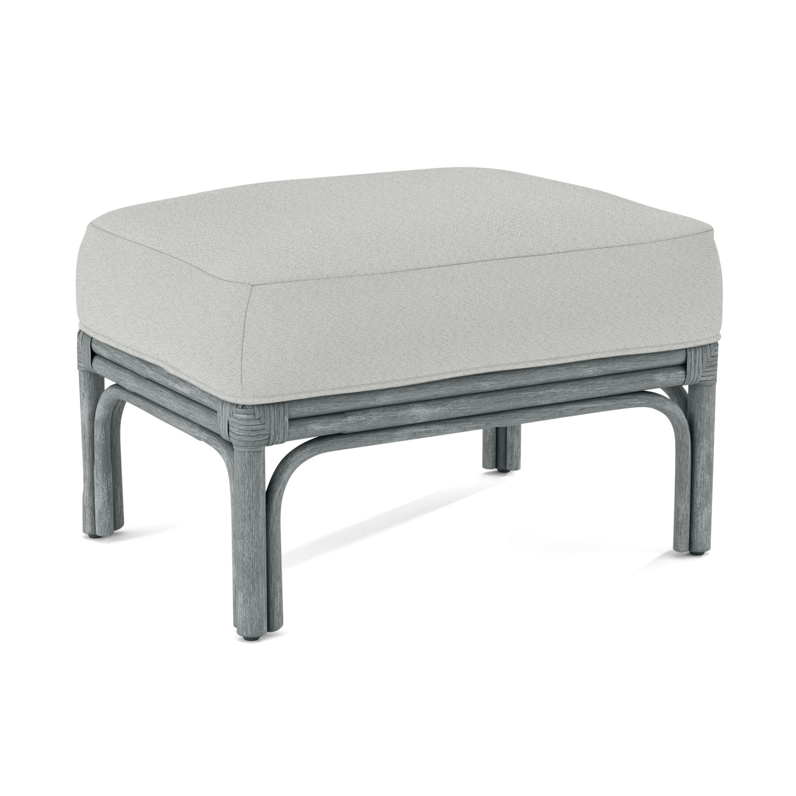 Boca Upholstered Ottoman, Brown Geometric, 0456-33, Nickel