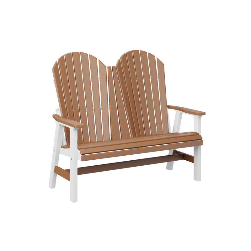 Comfo Back Outdoor Loveseat, Cedar/White