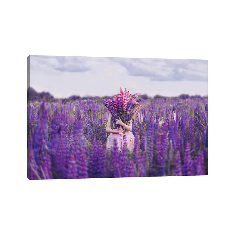 "Lupin Field" par Hobopeeba-impression, H 18 po x l 26 po x P 1,5 po, Toile tendue, Pas de tapis