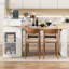 Table de salle à manger extensible avec plateau pliable, table de bar avec tiroirs et prise de courant, îlot de cuisine avec roulettes et crochets, buffet pour la cuisine et la salle à manger-1335188768