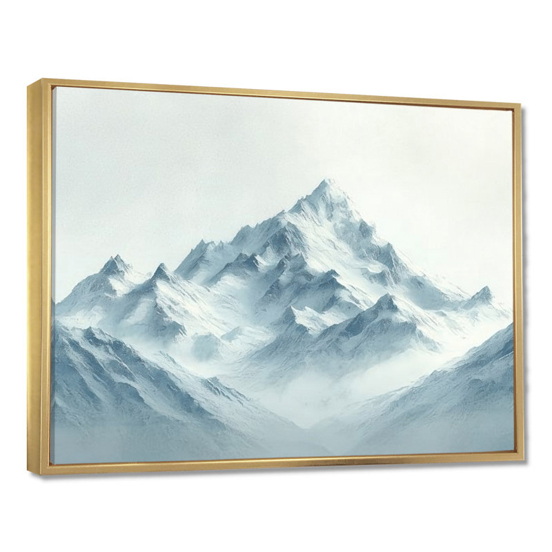 Winter Mountainscape II - Mountains, art mural encadré, H 34 po x l 44 po, Impression encadrée flottante, Doré