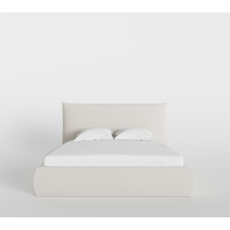 June King Upholstered Bed, King, White 