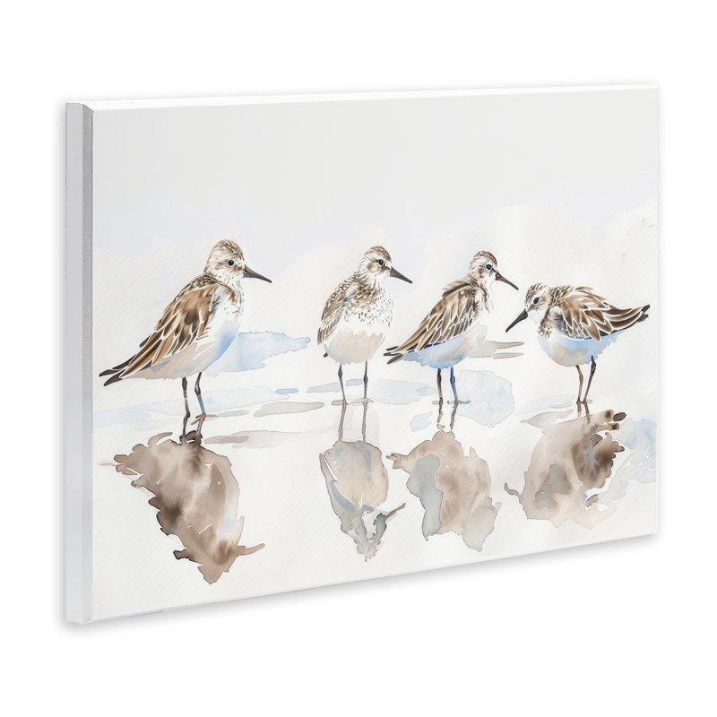 «Sandpipers Shore Reflection» par Petal Prints Design, H 10 po x l 15 po