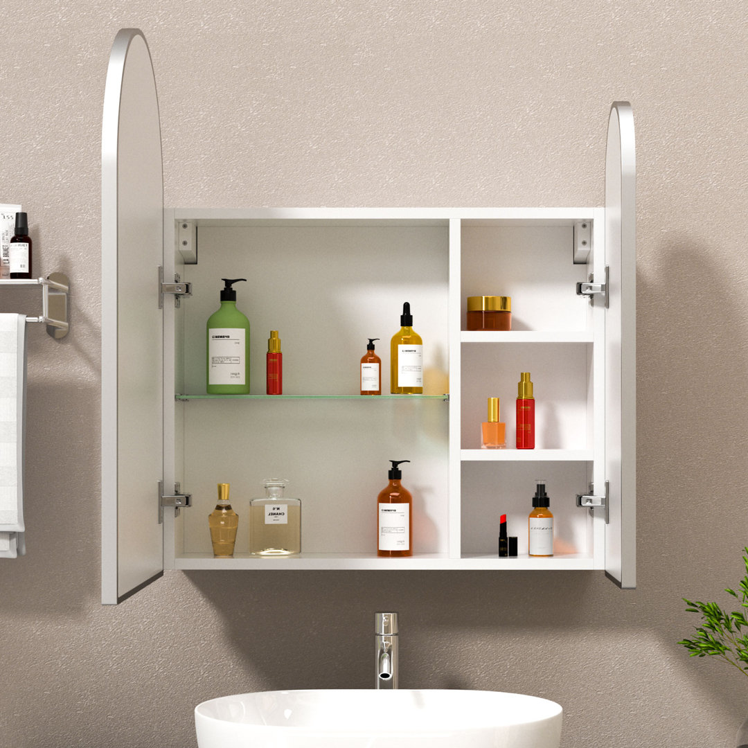 Adau 610mm W 700mm H Frameless Medicine Cabinet Mirror 5 Fixed